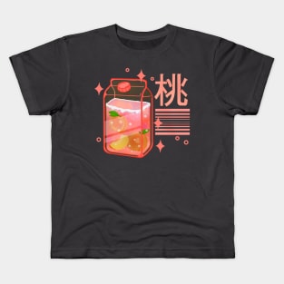 Kawaii Peach Drink Kids T-Shirt